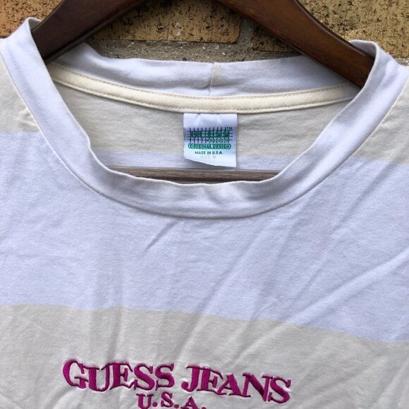 Striped Guess Farmers Market T Shirt Medium - Picture 3 of 3